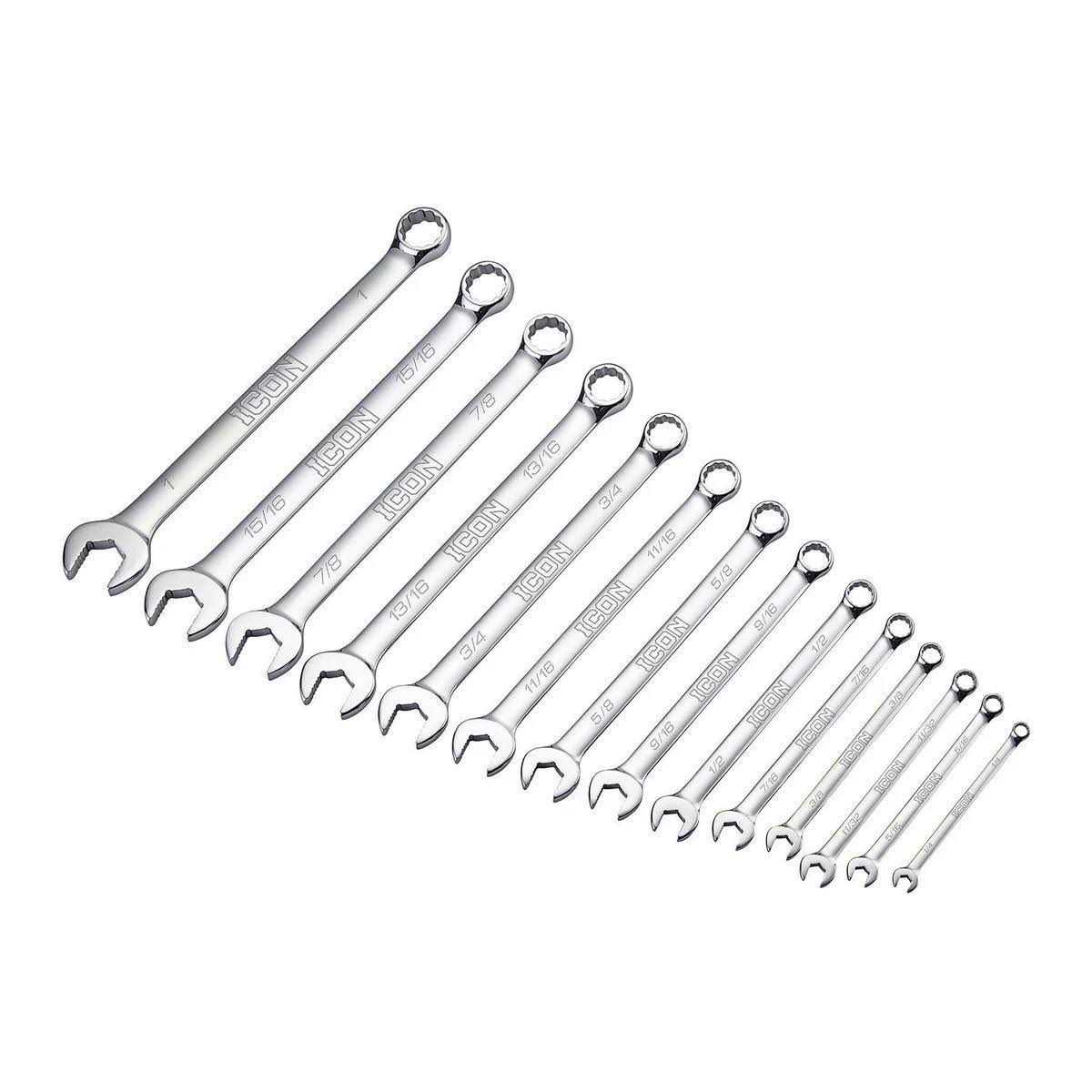 Icon Anti-Slip Grip Professional Combination Wrench Set 14 Piece - Zenithce