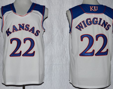 Kansas Jayhawks #22 Andrew Wiggins White Jersey - Zenithce