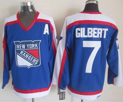 Rangers #7 Rod Gilbert Blue White CCM Throwback Stitched Jersey - Zenithce