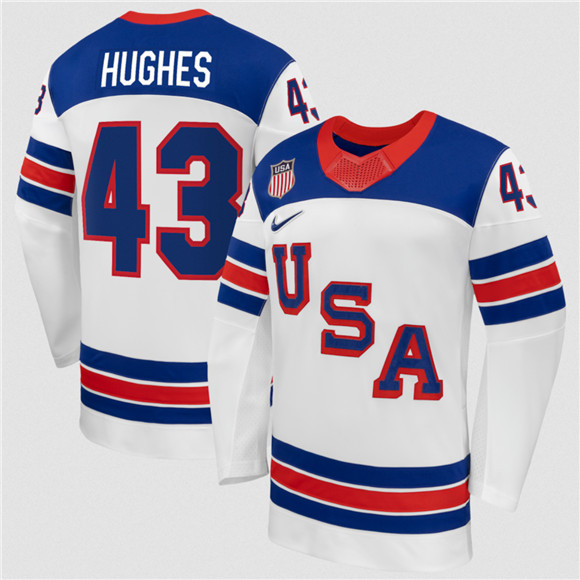 USA #43 Quinn Hughes White 2026 Stitched Jersey - Zenithce