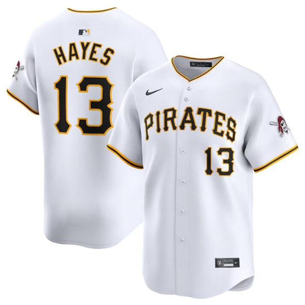 Pittsburgh Pirates #13 Ke'Bryan Hayes White Home Limited Stitched Jersey - Zenithce