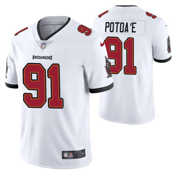 Tampa Bay Buccaneers #91 Benning Potoa'e White Vapor Untouchable Limited Stitched Jersey - Zenithce