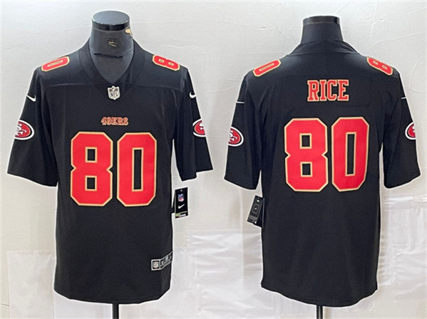 San Francisco 49ers #80 Jerry Rice Black Vapor Untouchable Limited Stitched Jersey - Zenithce