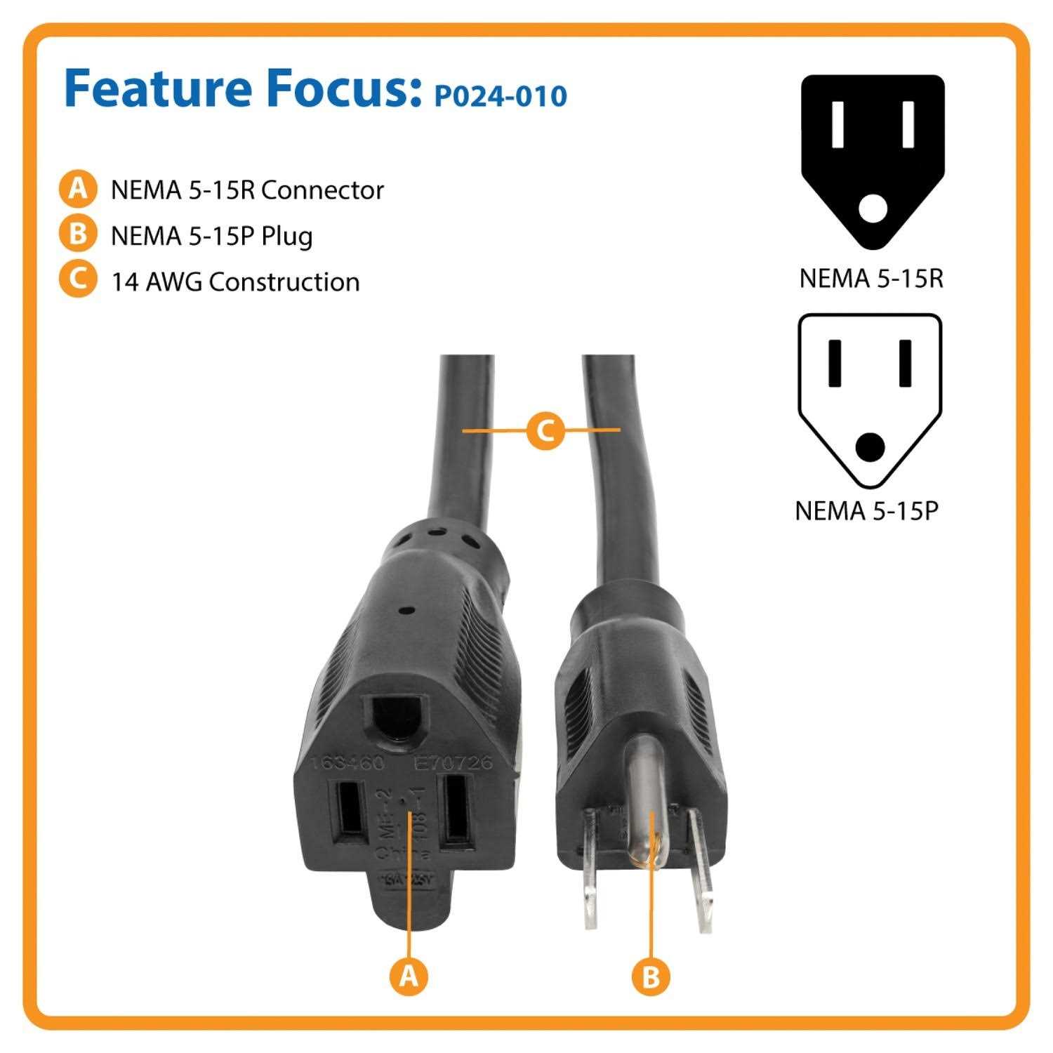 Tripp Lite Heavy-Duty Power Extension Cord P024-006 - Zenithce