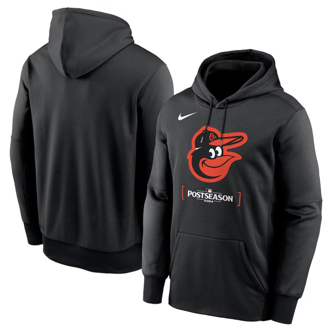 Baltimore Orioles Black 2024 Postseason Collection Therma Pullover Hoodie - Zenithce