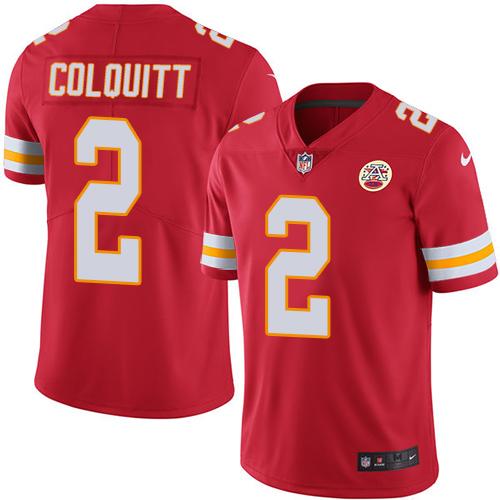 Chiefs #2 Dustin Colquitt Red Stitched Limited Rush Nike Jersey - Zenithce