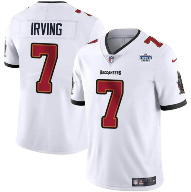 Tampa Bay Buccaneers #7 Bucky Irving White With Draft Patch Vapor Limited Stitched Jersey - Zenithce