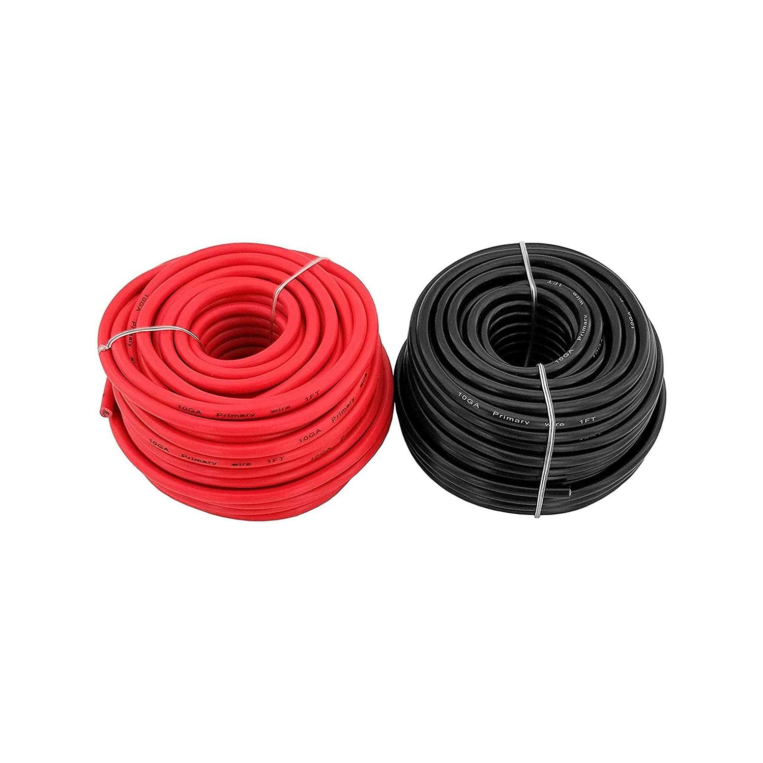 GS Power 100% Copper 10 AWG OFC Wire. 25 FT Red & 25 FT Black Bonded Zip Cable for Car Audio Primary Remote Automotive Trailer - Zenithce