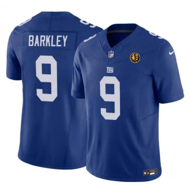 New York Giants #9 Matt Barkley Blue 2023 F.U.S.E. With John Madden Patch Vapor Limited Stitched Jersey - Zenithce
