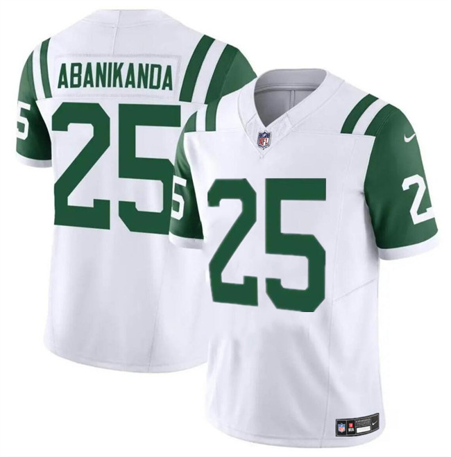 New York Jets #25 Israel Abanikanda White Classic Alternate Vapor F.U.S.E. Limited Stitched Jersey - Zenithce