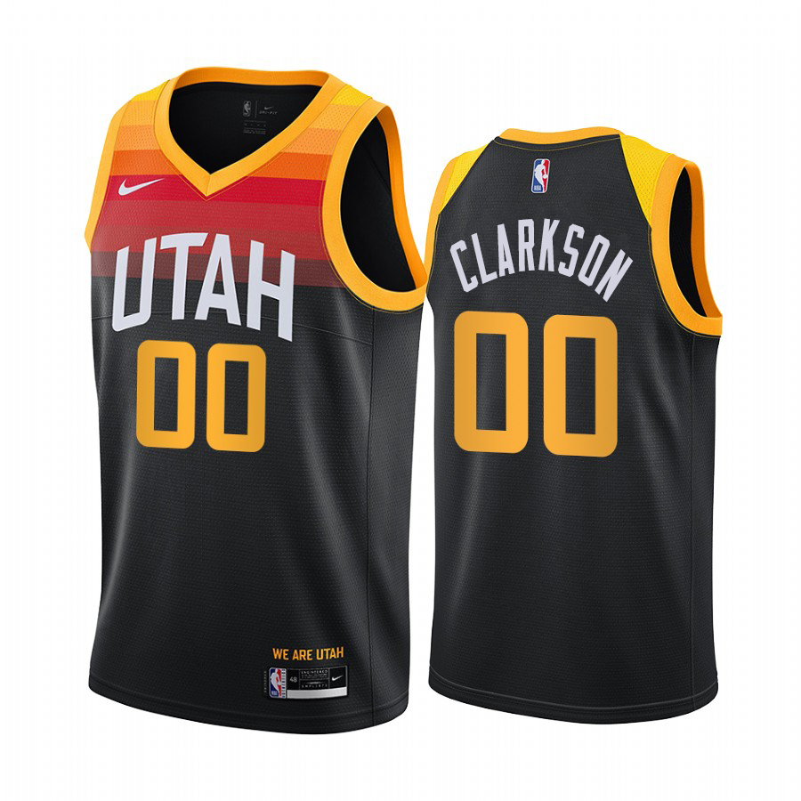 Jazz #00 Jordan Clarkson Black Swingman 2020-21 City Edition Jersey - Zenithce