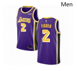 Los Angeles Lakers 2 Derek Fisher Authentic Purple Jerseys Icon Edition - Zenithce