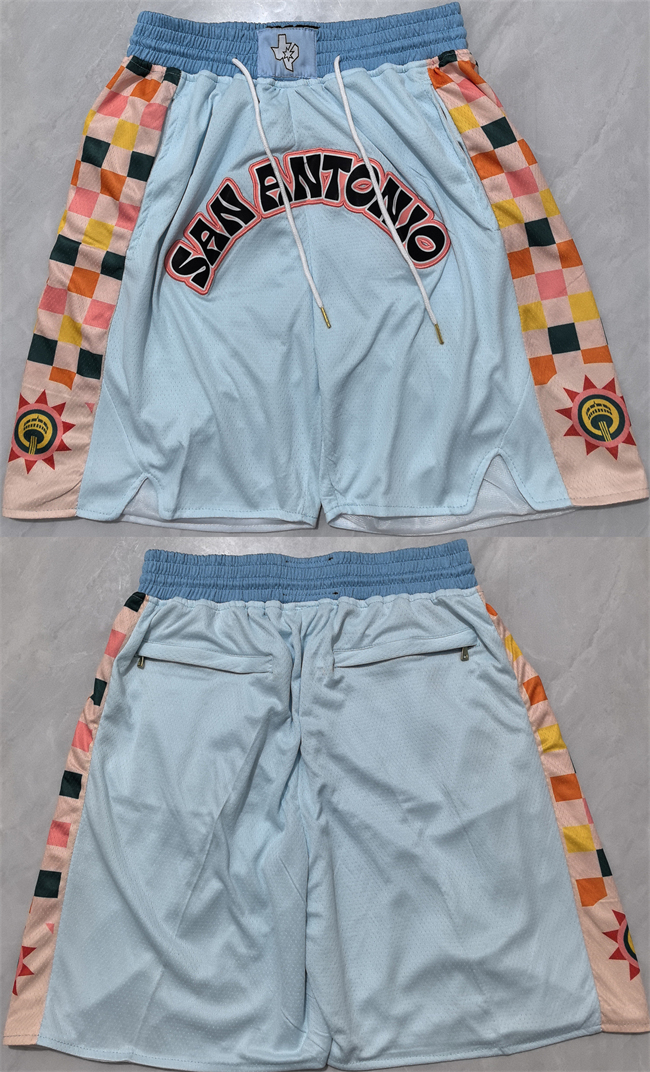 San Antonio Spurs Light Blue City Edition Shorts (Run Small) - Zenithce