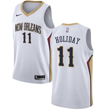 New Orleans Pelicans #11 Jrue Holiday White Swingman Association Edition Jersey - Zenithce