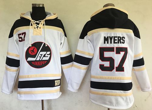 Jets #57 Tyler Myers White Sawyer Hooded Sweatshirt Stitched Jersey - Zenithce