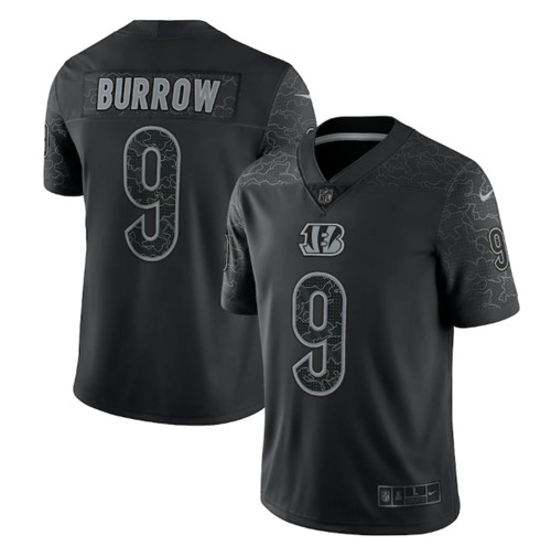 Cincinnati Bengals #9 Joe Burrow Reflective Limited Stitched Jersey - Zenithce
