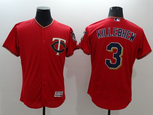 Twins #3 Harmon Killebrew Red Flexbase Authentic Collection Stitched Jersey - Zenithce