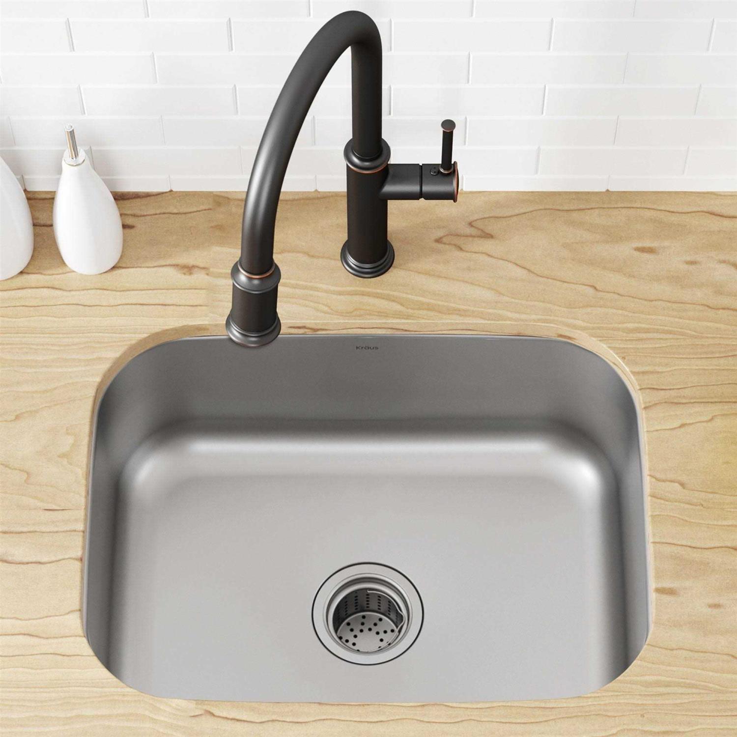 Kraus KA1US33B Dex 33-inch Undermount 16 Gauge Stainless Steel Single Bowl Kitchen Sink - Zenithce