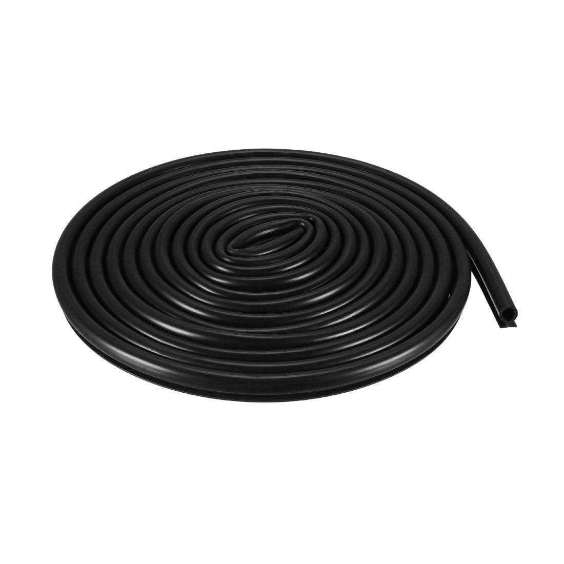 Harfington T-Slot Mount Weatherstrip Seal 7mm Bulb Bubble for 6mm Slot Black - Zenithce