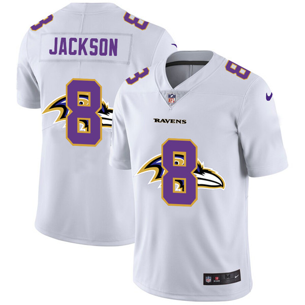 Baltimore Ravens #8 Lamar Jackson White Stitched Jersey - Zenithce