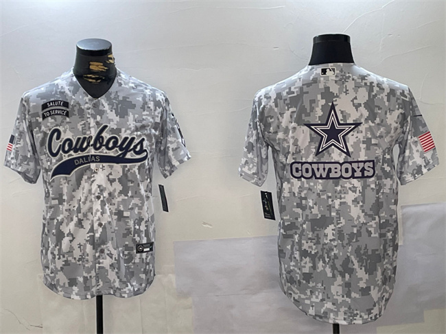 Dallas Cowboys Team Big Logo 2024 Arctic Camo Salute To Service Stitched Jersey - Zenithce