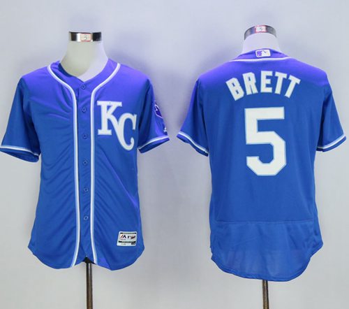 Royals #5 George Brett Royal Blue Flexbase Authentic Collection Stitched Jersey - Zenithce