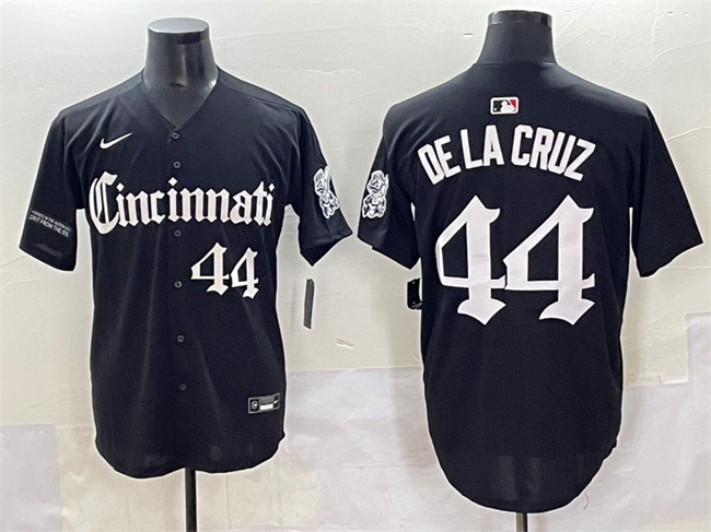 Cincinnati Reds #44 Elly De La Cruz Black 'Gothic Queen City Edition' Vapor Premier Limited Stitched Jersey - Zenithce