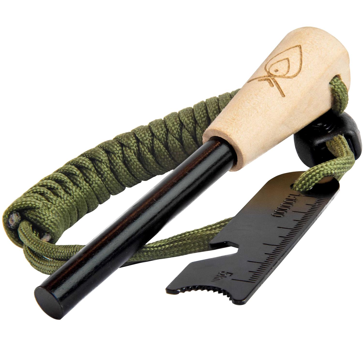Texas Bushcraft Fire Starter 3/8 Thick Ferro Rod with Striker and Paracord Wrist Lanyard – Waterproof Flint Fire Steel Survival Lighter - Zenithce