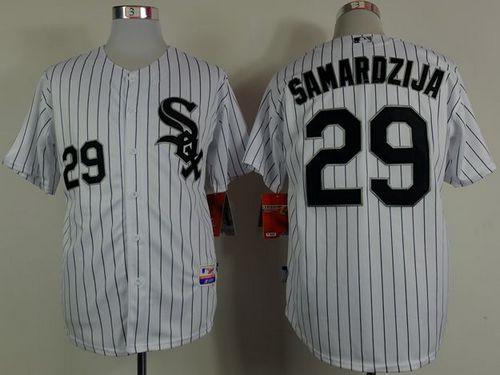 White Sox #29 Jeff Samardzija White Black Strip Stitched Jerseys - Zenithce