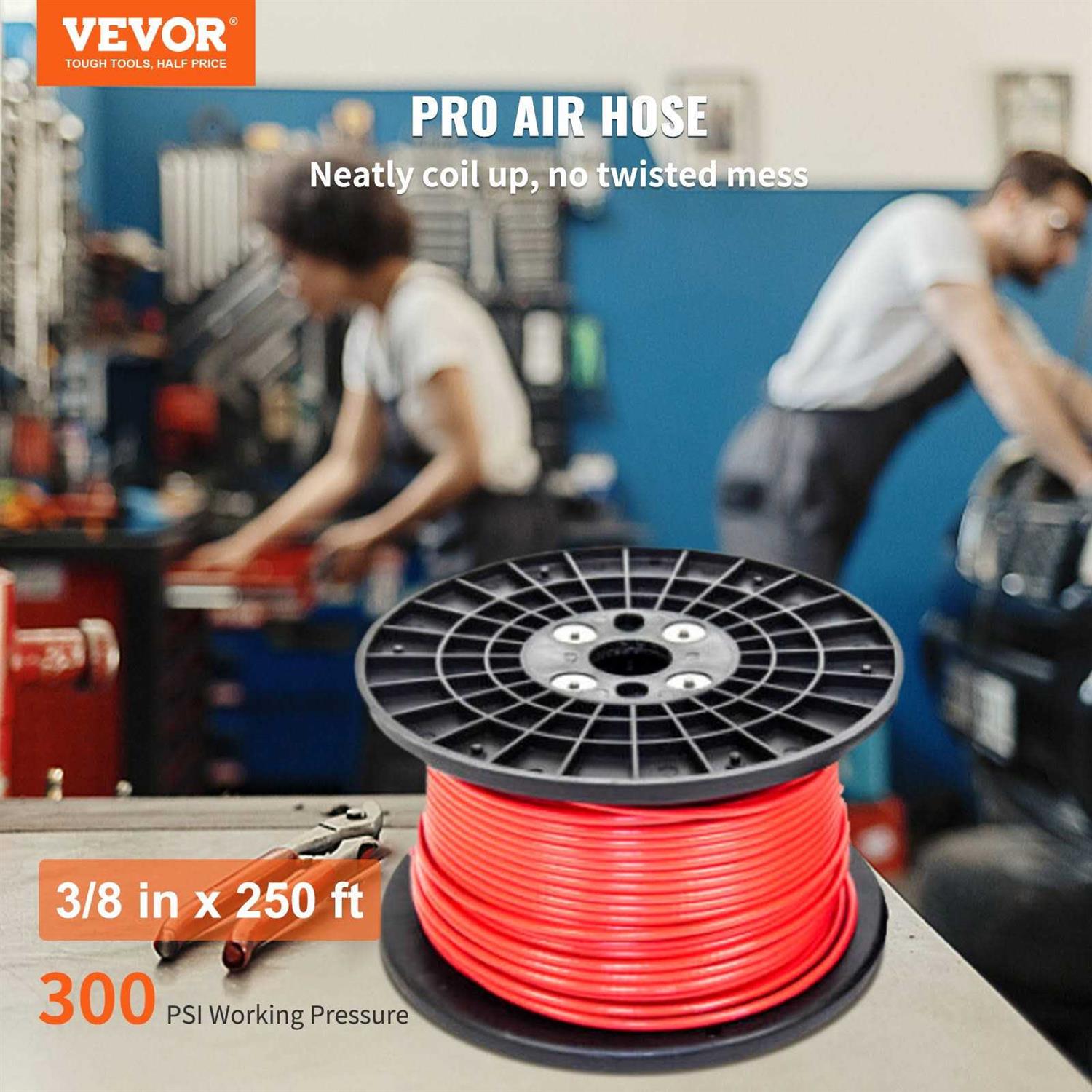 VEVOR Air Hose 1/4 inch x 250 ft Air Hose, 1/4 inch x 250 ft - Zenithce