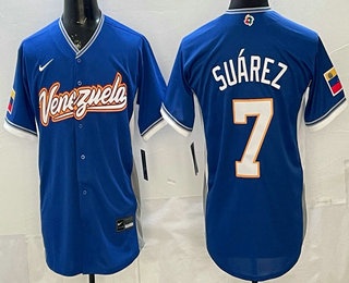 Venezuela #7 Eugenio Suarez Blue 2026 World Classic Cool Base Jersey - Zenithce