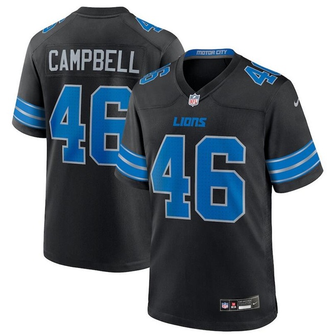 Detroit Lions #46 Jack Campbell Black 2nd Alternate Vapor Limited Football Stitched Game Jersey - Zenithce