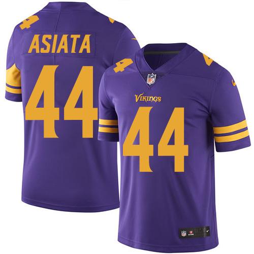 Vikings #44 Matt Asiata Purple Stitched Limited Rush Nike Jersey - Zenithce