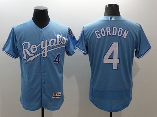 Royals #4 Alex Gordon Light Blue Flexbase Authentic Collection Stitched Jersey - Zenithce