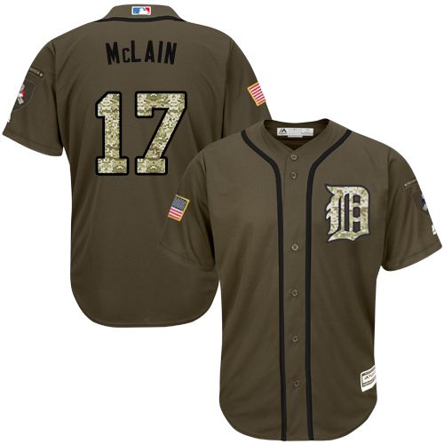 Tigers #17 Denny McLain Green Salute To Service Stitched Jersey - Zenithce