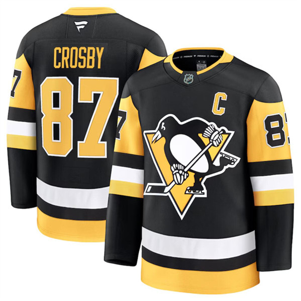 Pittsburgh Penguins #87 Sidney Crosby Black 2024-25 Home Stitched Jersey - Zenithce