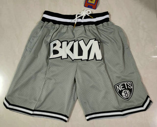 Brooklyn Nets Grey Just Don Swingman Throwback Shorts - Zenithce