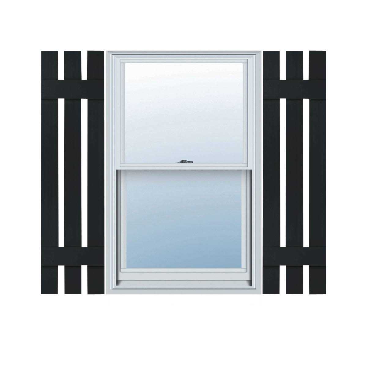 Mid America Standard Size Three Board Spaced Vinyl Shutters - Zenithce