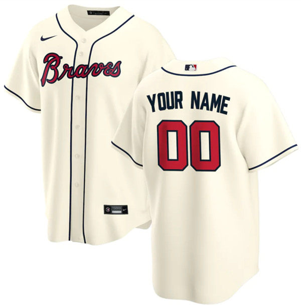 Atlanta Braves Customized Cream Stitched MLB Jersey - Zenithce