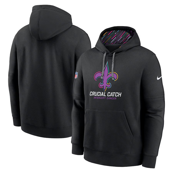 New Orleans Saints Black 2024 Crucial Catch Club Pullover Hoodie - Zenithce