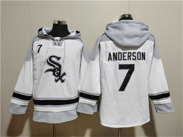 Chicago White Sox #7 Tim Anderson White Ageless Must-Have Lace-Up Pullover Hoodie - Zenithce