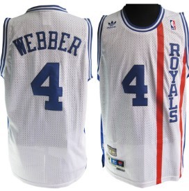 Sacramento Kings #4 Chris Webber Royals Hardwood Classic White Swingman Throwback Jersey - Zenithce