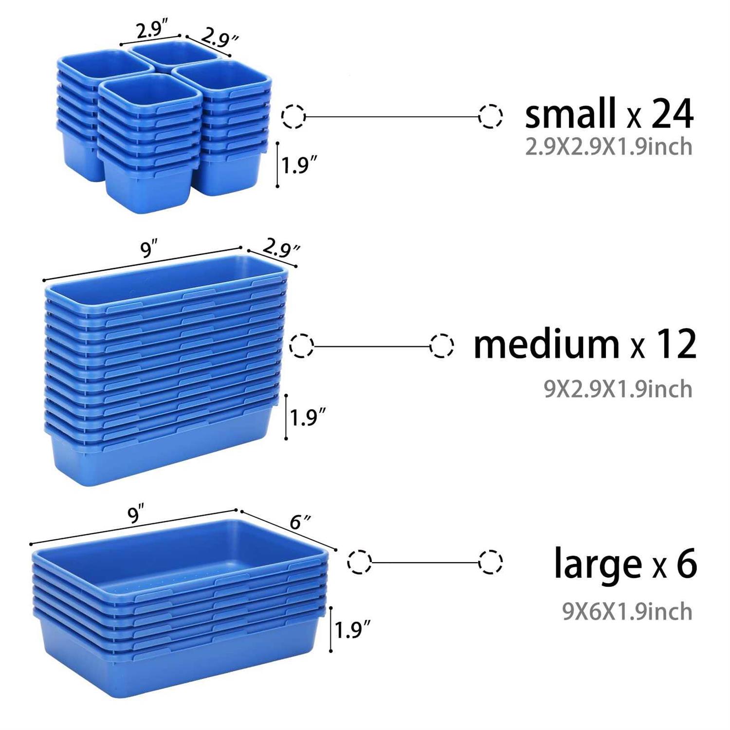 KeFanta 42 Pack Tool Box Organizer Tool Tray Dividers, Rolling Tool Chest Cart Cabinet Workbench Desk Drawer Organization and Storage for Hardware - Zenithce