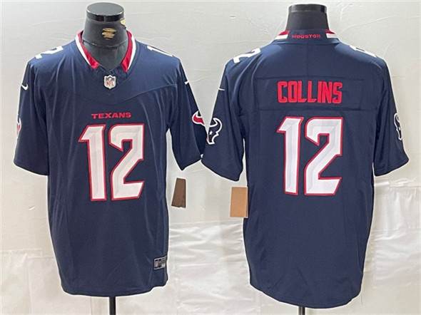 Houston Texans #12 Nico Collins Navy F.U.S.E. Vapor Limited Football Stitched Jersey - Zenithce