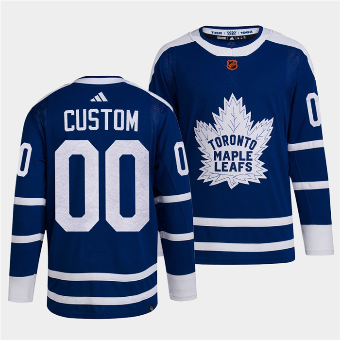Toronto Maple Leafs Black Custom Blue 2022 Reverse Retro Stitched Jersey - Zenithce