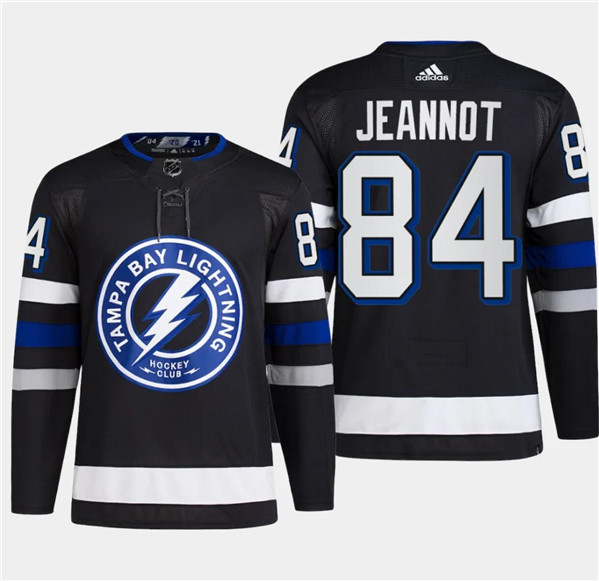 Tampa Bay Lightning #84 Tanner Jeannot Black Alternate Premier Breakaway Stitched Jersey - Zenithce