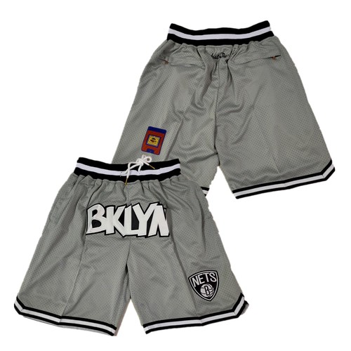 Brooklyn Nets Just Don Gray Shorts (Run Smaller) - Zenithce