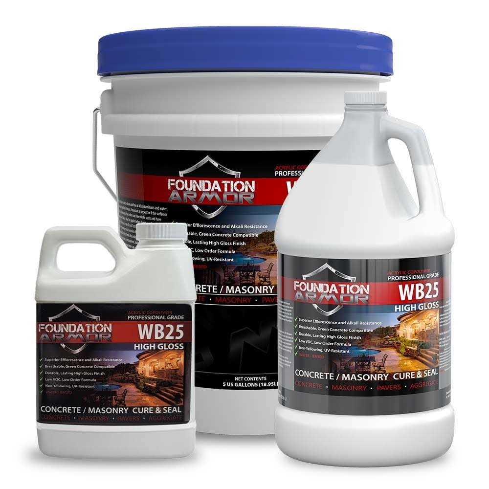 Foundation Armor Armor WB25 High Gloss Water Based Acrylic Concrete Cure and Seal - Zenithce