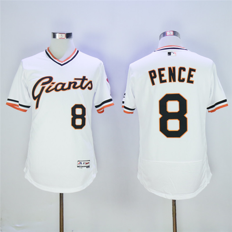 San Franciscoc Giants #8 Hunter Pence White Cool Base Cooperstown Collection Player Stitched Jersey - Zenithce
