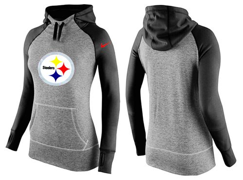 Women's Nike Pittsburgh Steelers Performance Hoodie Grey   Black_1 - Zenithce